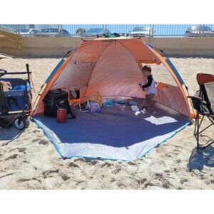 X-Large 4 Person Beach Tent Sun Shelter - Portable Sun Shade Instant Tent